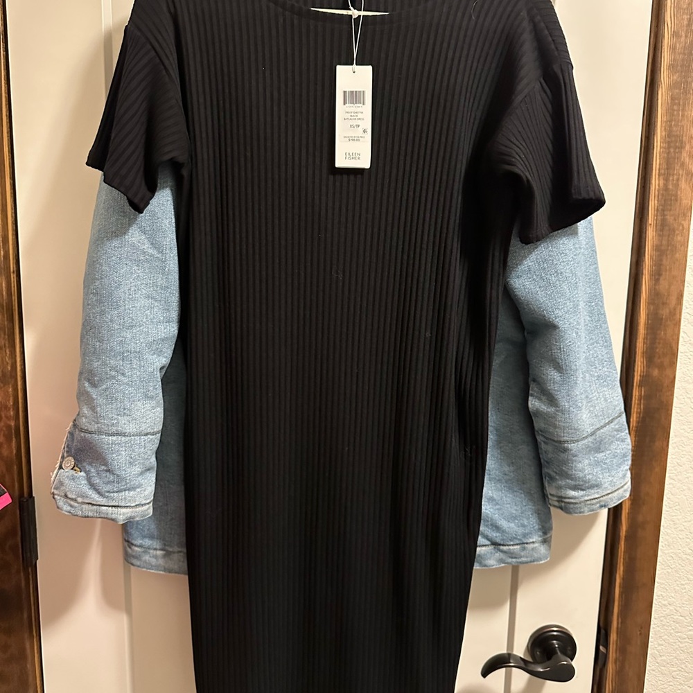 Eileen Fisher short sleeve dress NWT get piece for work or travel. Size XS.